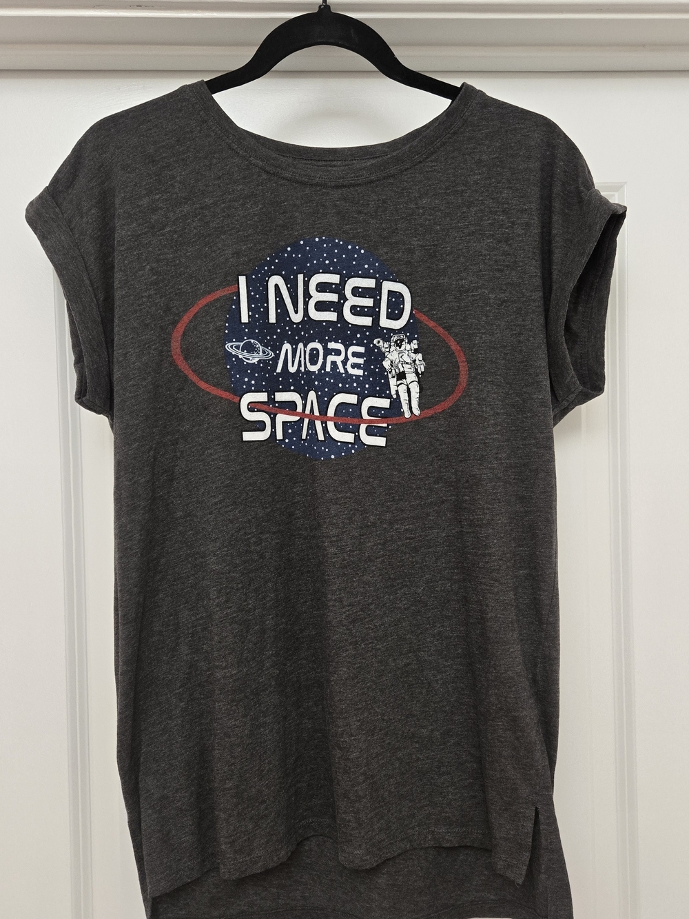 Dark Gray Graphic Tee with NASA Logo